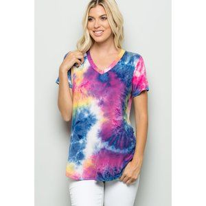 Heimish Tie Dye Top, Hot Pink Multi